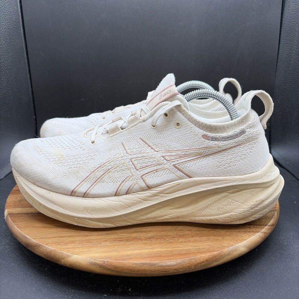 ASICS Women's Running Shoes in Cream with Pale Pink Accents